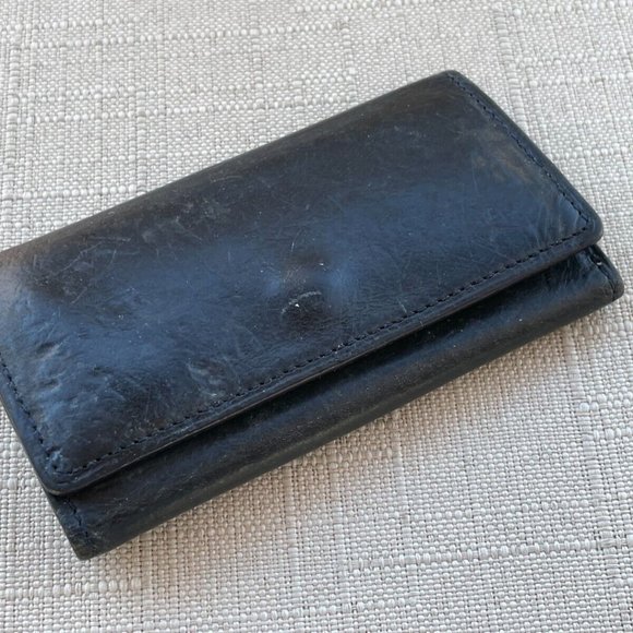 Cocomeister Signature Key Chain Black Leather Key Holder Bag Trifold Key Fob - Picture 1 of 10